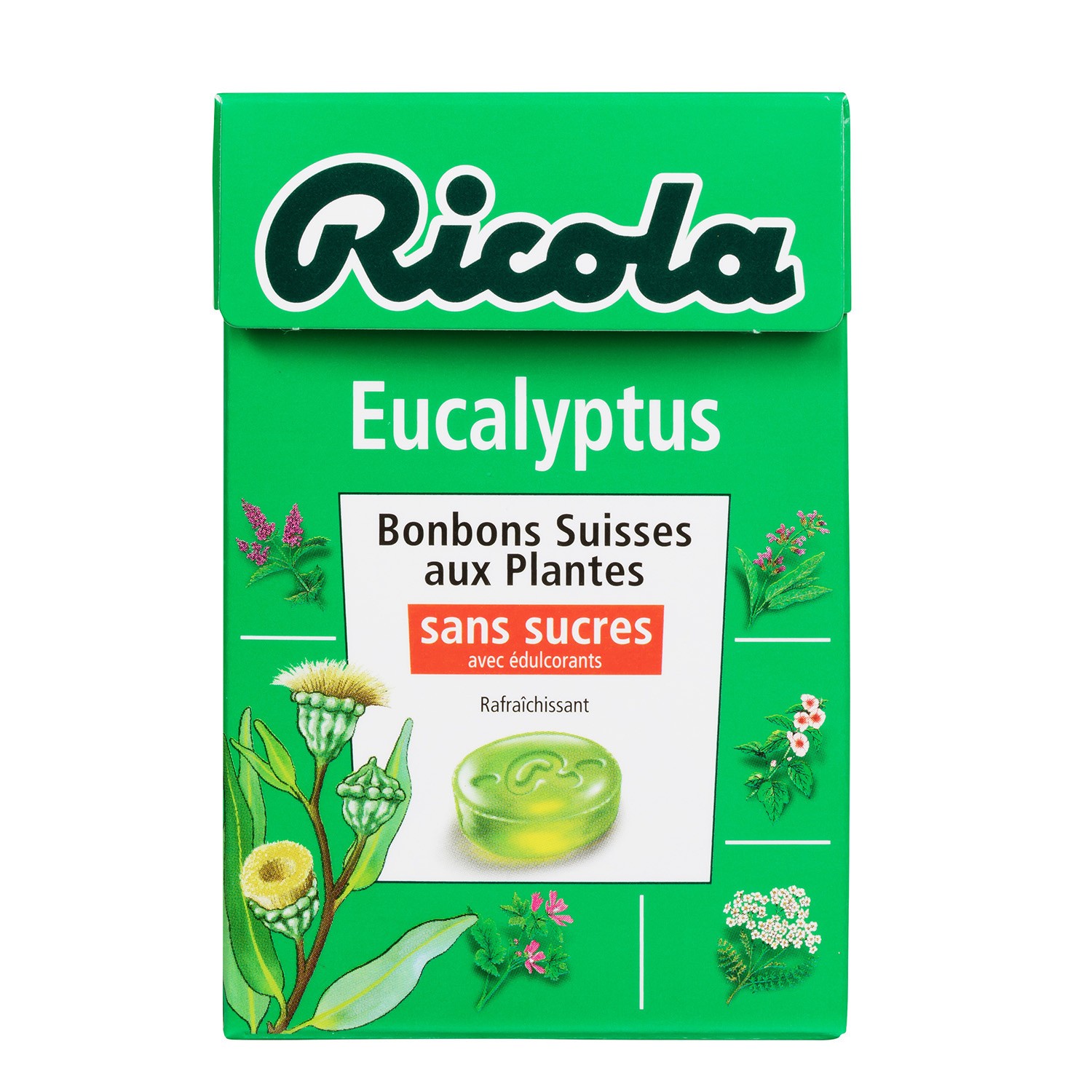 Bonbons Suisses aux plantes Eucalyptus sans sucres
